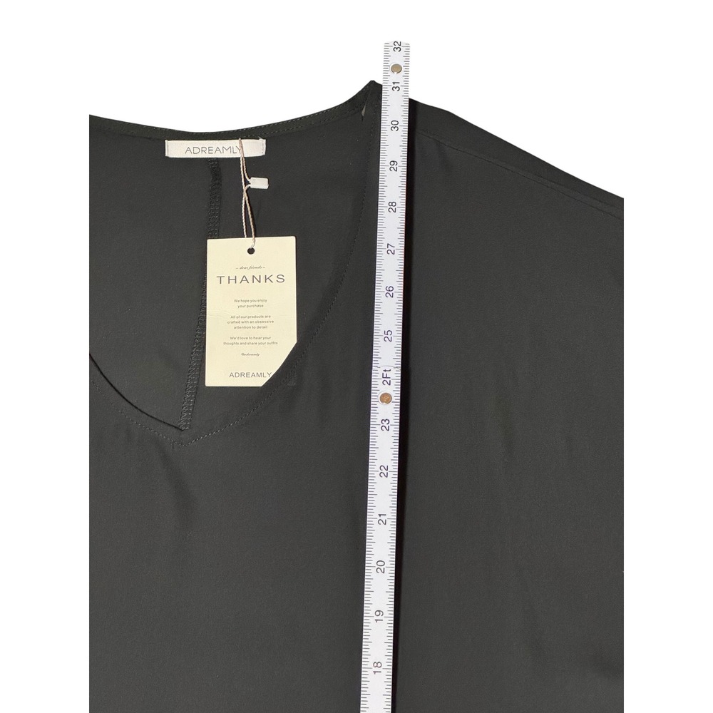 Adreamly Black Pom Pom Trim Kaftan V-Neck Beach Swim Cover Up New - Picture 5 of 8